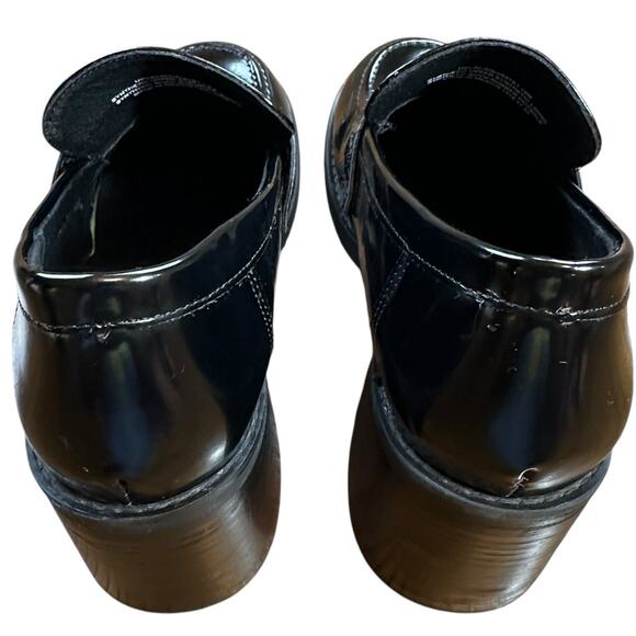 Steve Madden Womens Universe  Black Loafers Offord Chunky Pump 3' Heel Size 10 - Picture 8 of 16